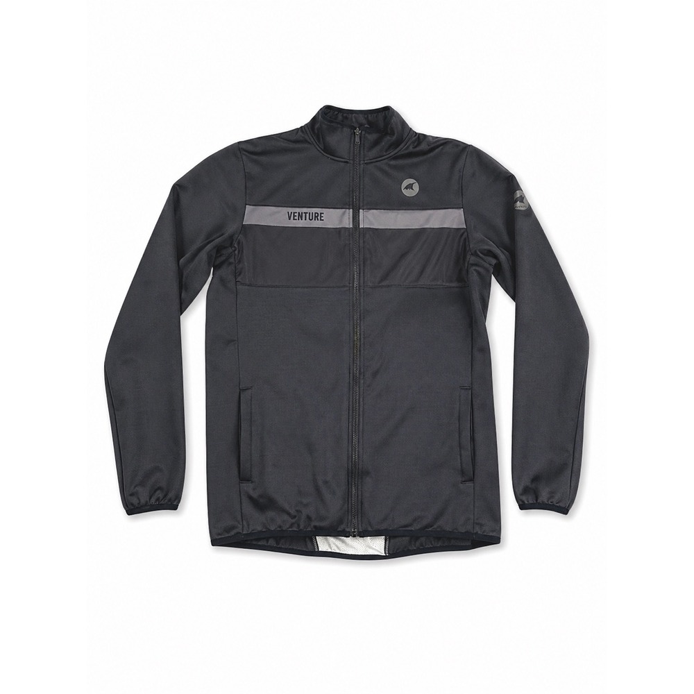 Pactimo Venture Mens XL Cycling Jacket‎ Full Zip Black Charcoal Fleece Lined